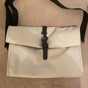 RAINS Rolltop Beige Messenger Bag